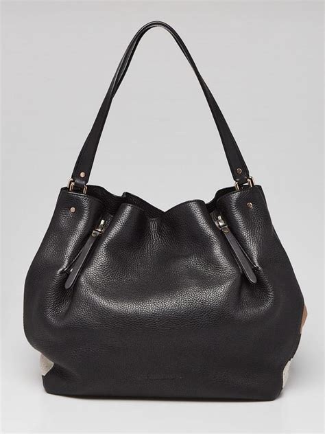 Burberry Medium Maidstone Tote Bag in Black Leather and 